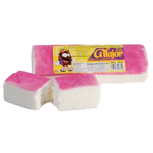 Alfajor pink and white coconut candy bar, one-pound size