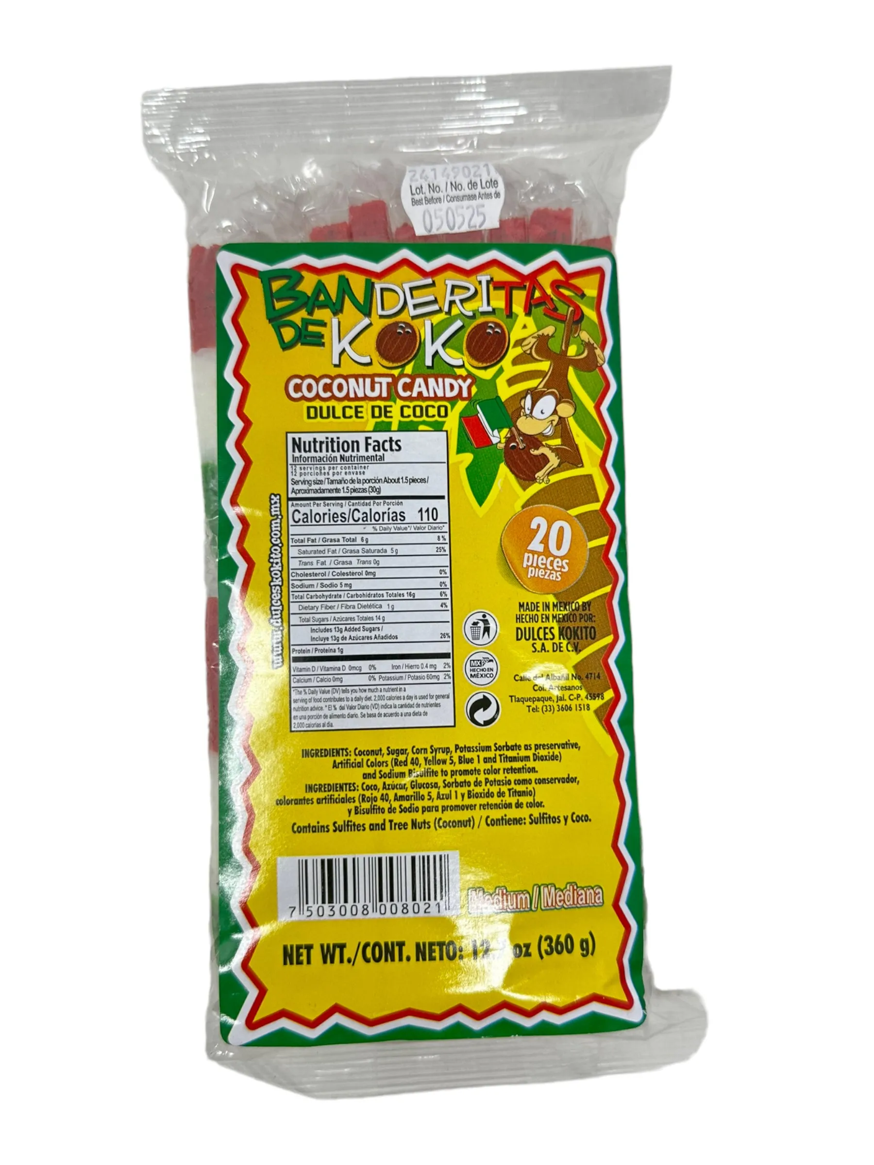 Banderitas de Koko 20-piece Mediana bag, 360g