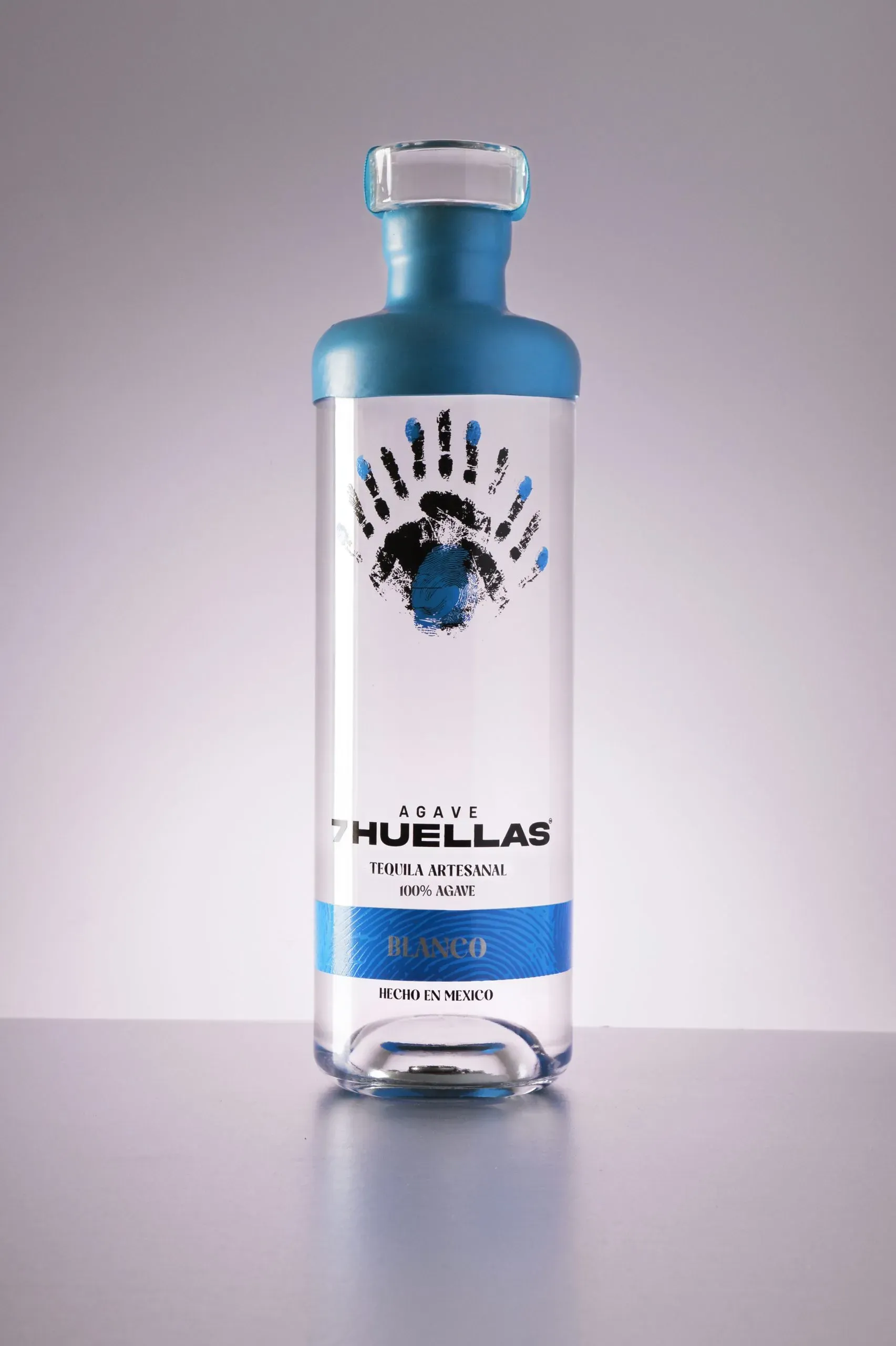 Blanco bottle front view on gray gradient background