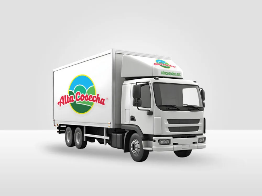 Alta Cosecha branded delivery truck mockup