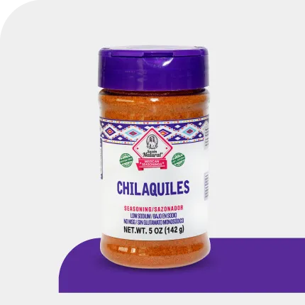 Sazon Natural Chilaquiles seasoning jar with purple lid, 5 oz