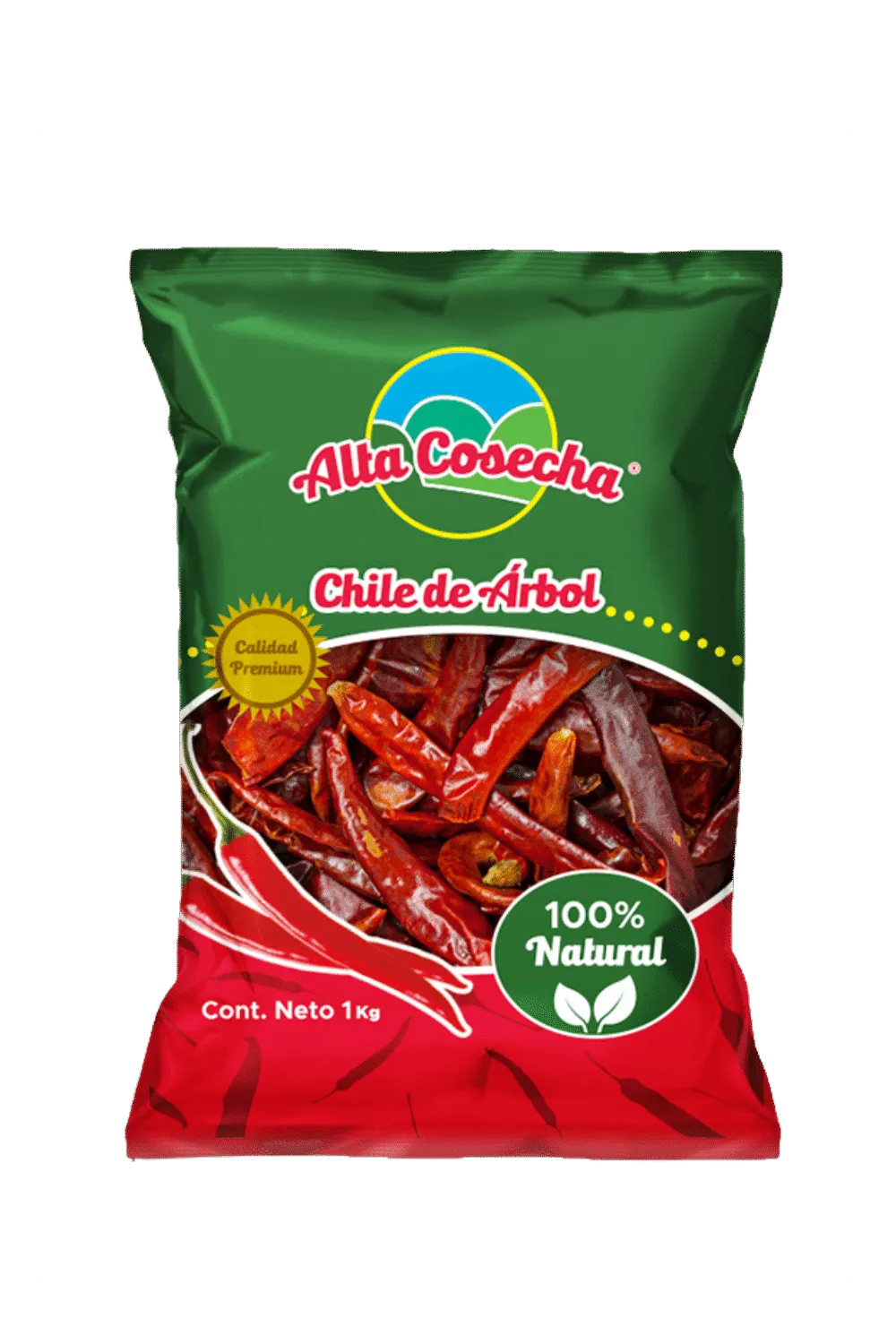 Alta Cosecha chile de arbol 1kg bag product render