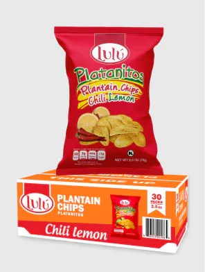 LuLu Chili Lemon Chips bag and retail box front