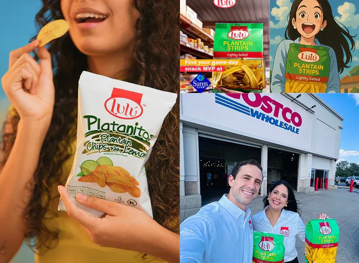 LuLu lifestyle collage with retail store displays at Sams Club and Costco