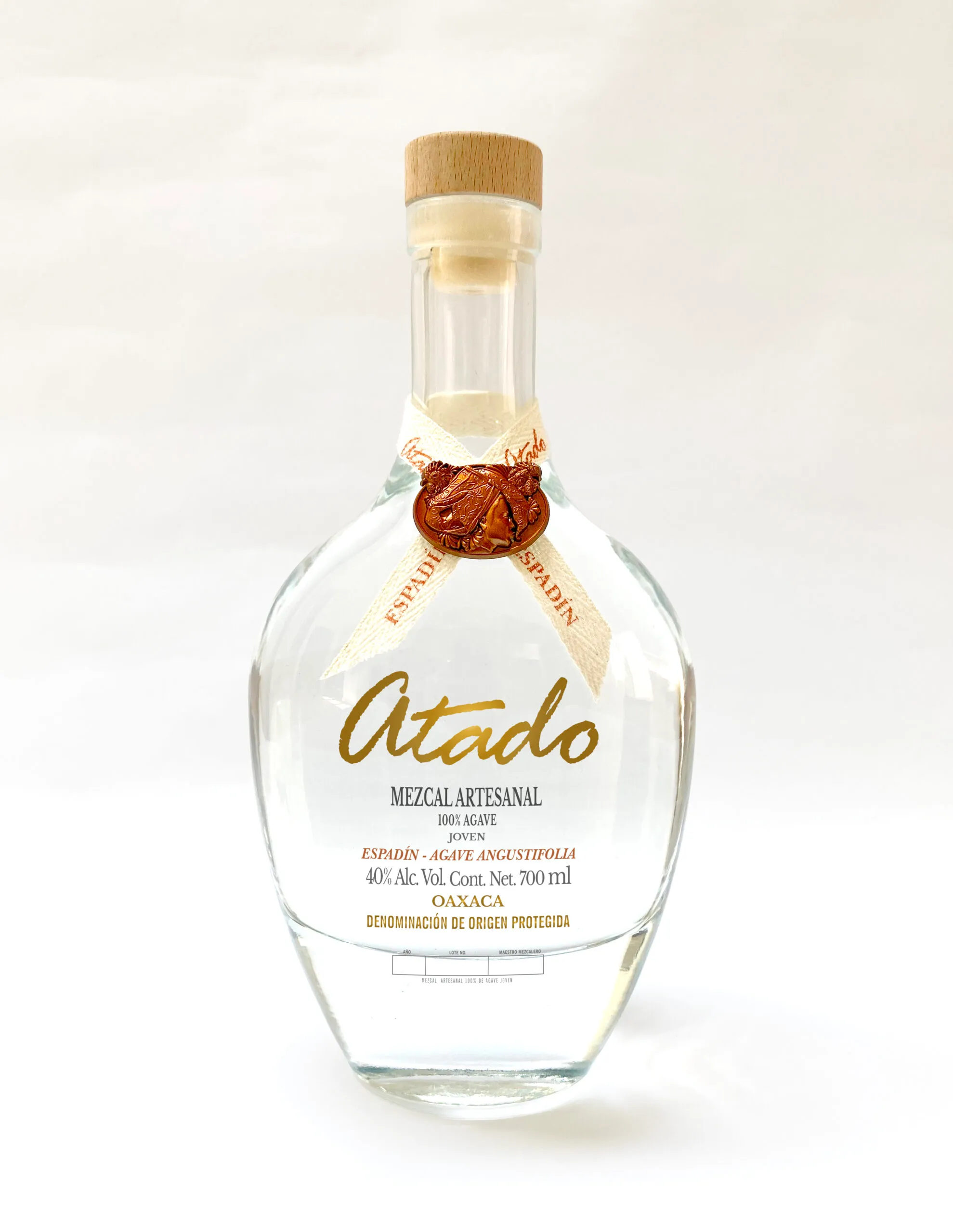 Espadín 40% ABV bottle front view on white background