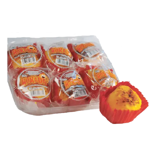 Kokokada coconut candy tray with six pieces in red paper cups