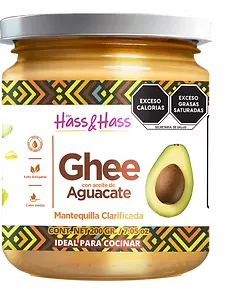 Hass & Hass Ghee clarified butter with avocado oil, 200g jar