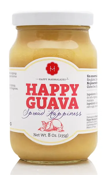 Happy Guava fruit spread 8oz jar, front label
