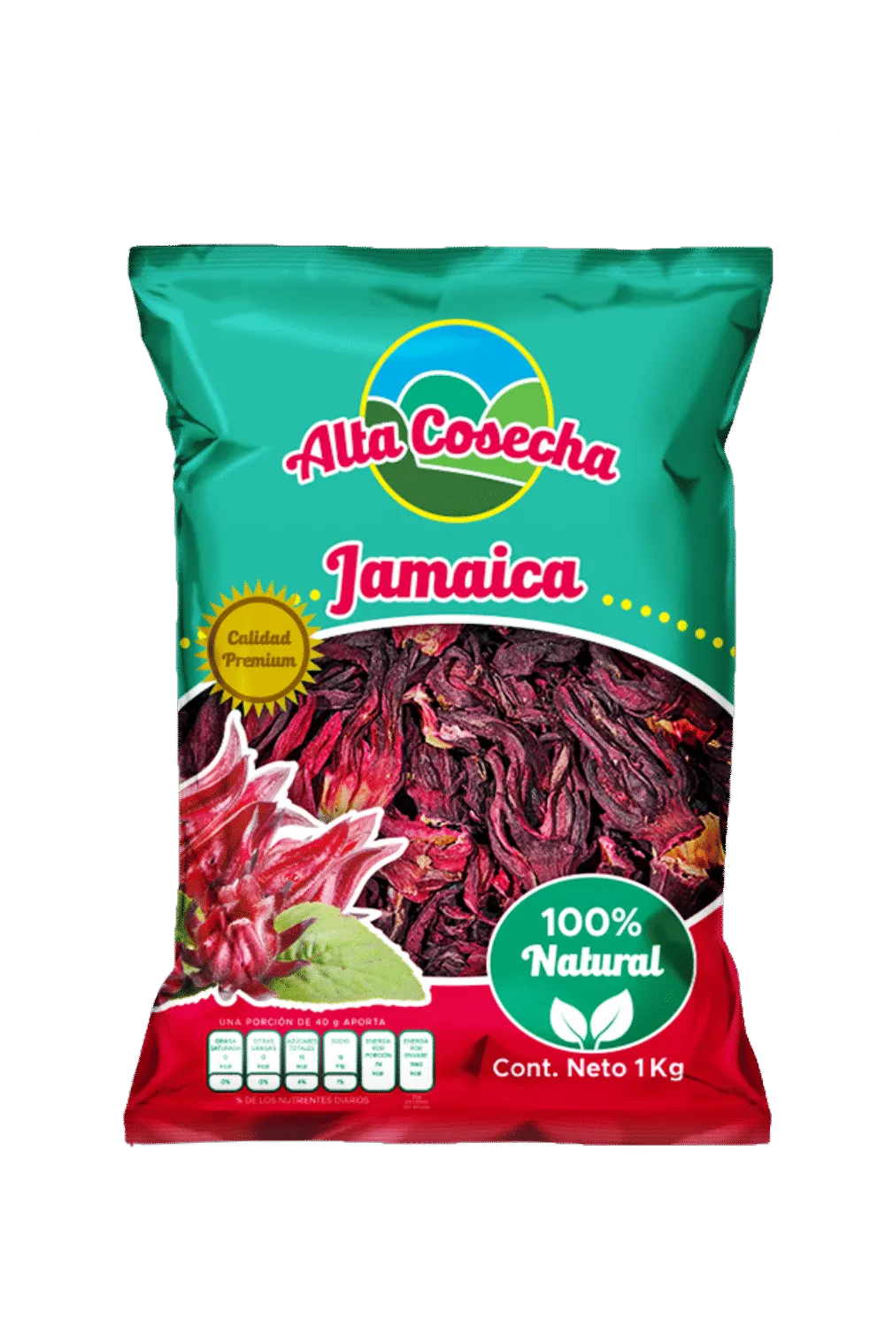 Alta Cosecha jamaica hibiscus flower 1kg bag product render