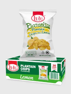 LuLu Lemon Chips bag and retail box front