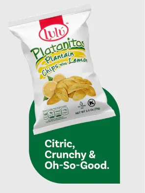 LuLu Lemon Chips bag back showing nutritional info