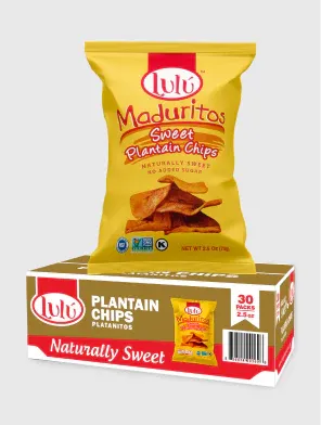 LuLu Maduritos Chips bag and retail box front