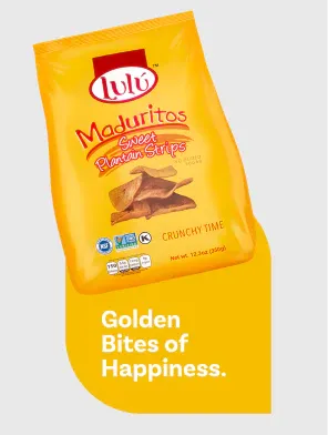 LuLu Maduritos Strips bag back showing nutritional info