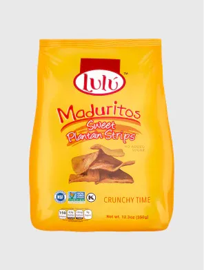 LuLu Maduritos Strips bag front with red packaging