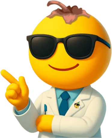 King Chars nanche mascot character as a quality inspector in lab coat and sunglasses