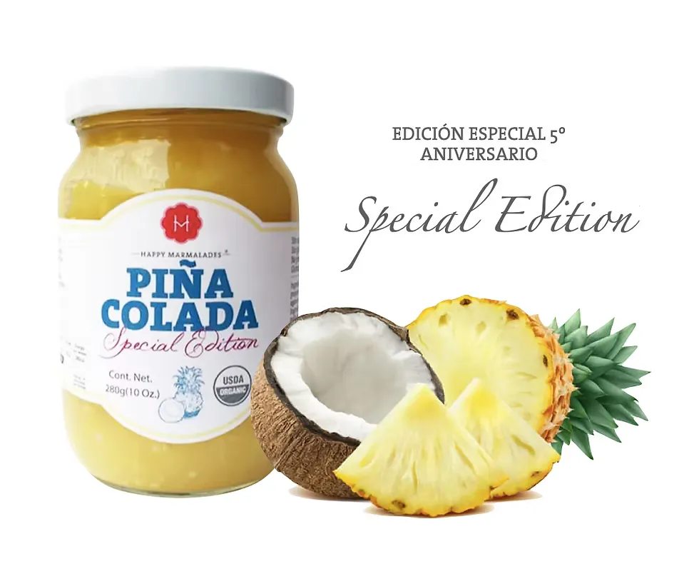 Piña Colada special 6th anniversary edition jar with pineapple and coconut