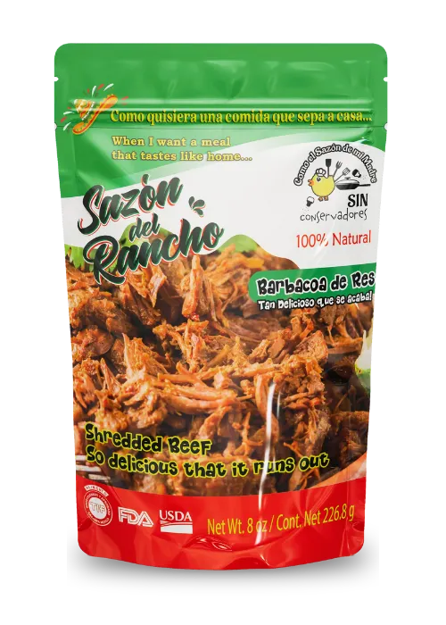 Sazón del Rancho Barbacoa Shredded Beef pouch, 8oz