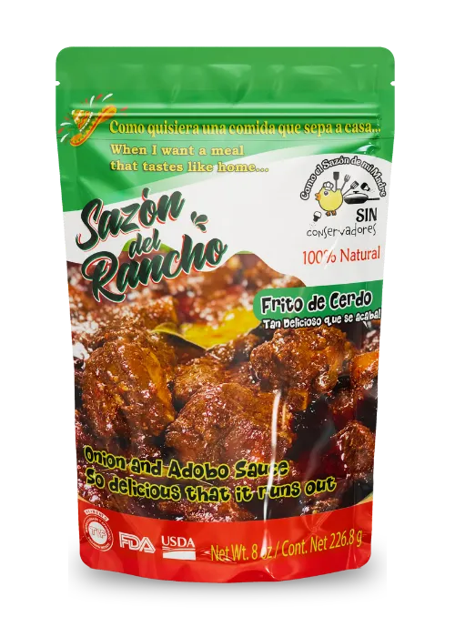 Sazón del Rancho Frito de Cerdo in adobo sauce pouch, 8oz