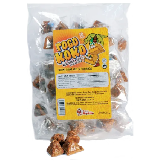 Roco Koko Pachán bulk bag with wrapped coconut candy pieces