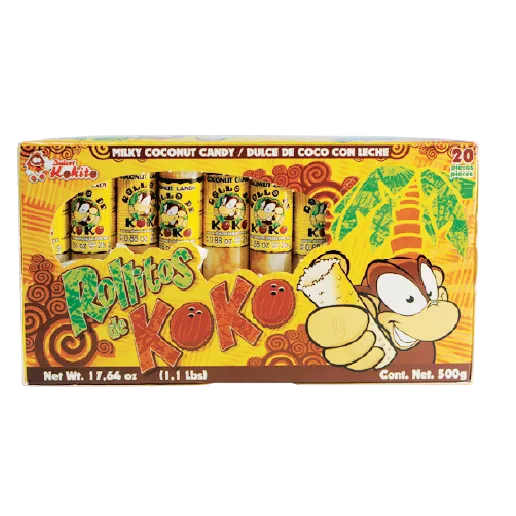 Rollitos de Koko 20-piece box, 500g milky coconut candy