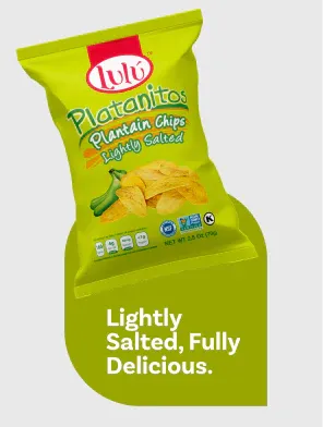 LuLu Salted Chips bag back showing nutritional info