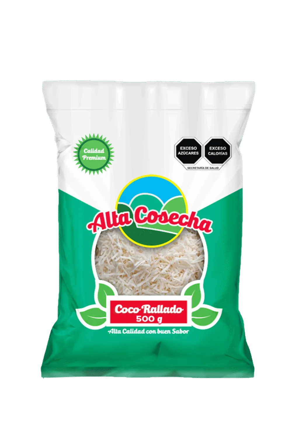 Alta Cosecha shredded coconut 500g bag product render