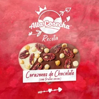 Alta Cosecha recipe post for chocolate hearts with dried fruits and nuts
