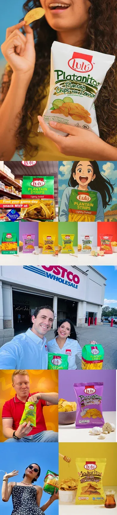 Vertical collage of LuLu sustainability and lifestyle images