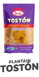 LuLu Toston Patacones product bag on dark background